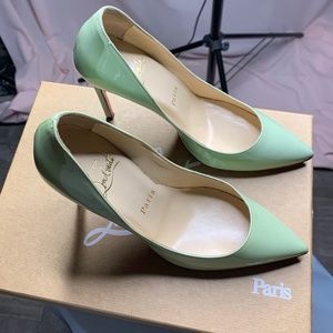 MINT GREEN CHRISTIAN LOUBOUTIN PUMPS  ( WORN 2X)